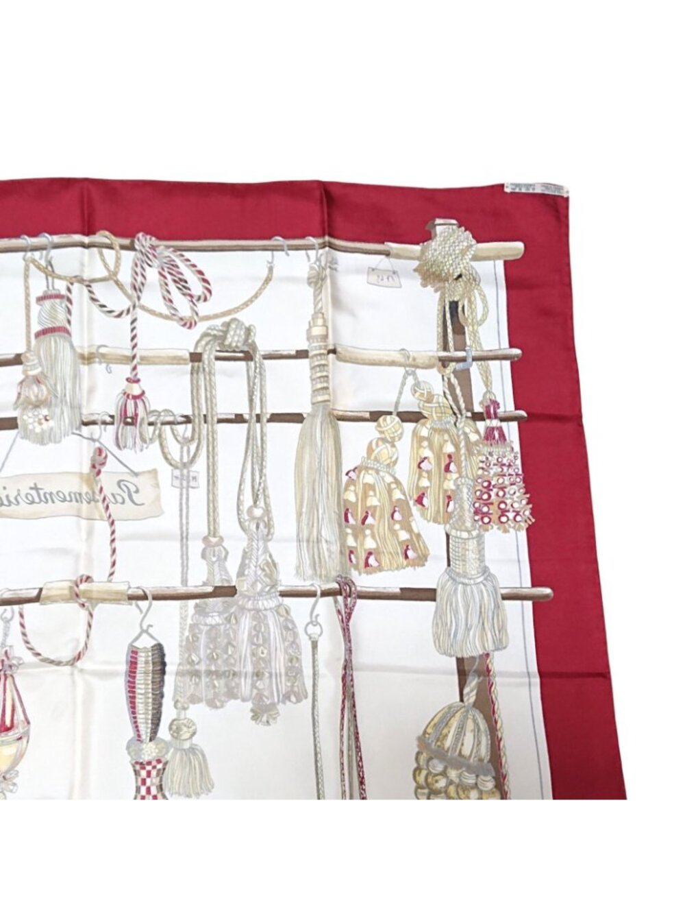 Hermès カレ90 Passementerie Hermes Carre 90 Passementerie Tassel Silk Scarf - Gem